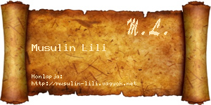 Musulin Lili névjegykártya